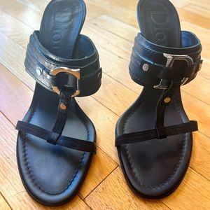 Authentic Dior black leather mule
